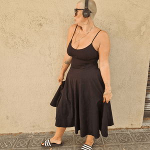 Asri Midi Dress in Black - Manners London