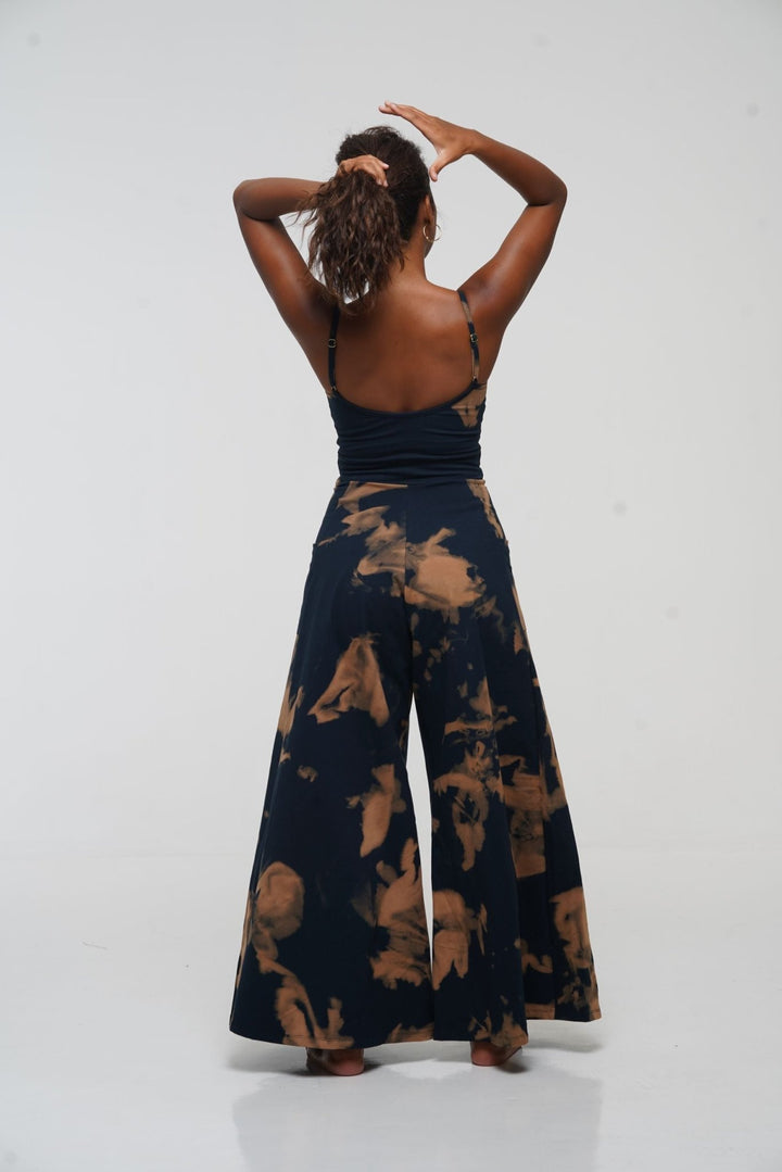 Asri Wide Leg Jumpsuit in Acid Wash with pockets - Manners London