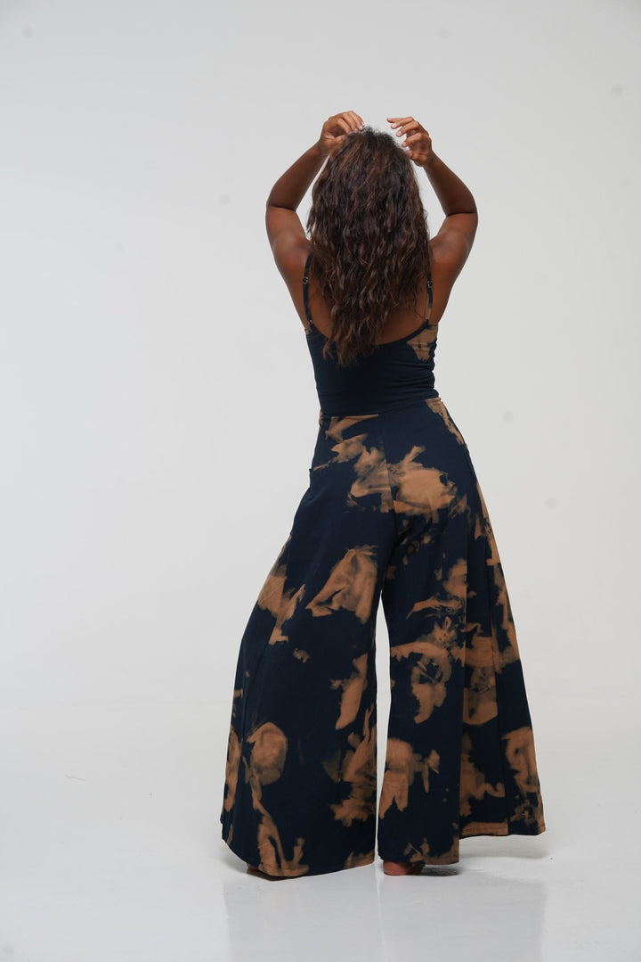 Asri Wide Leg Jumpsuit in Acid Wash with pockets - Manners London