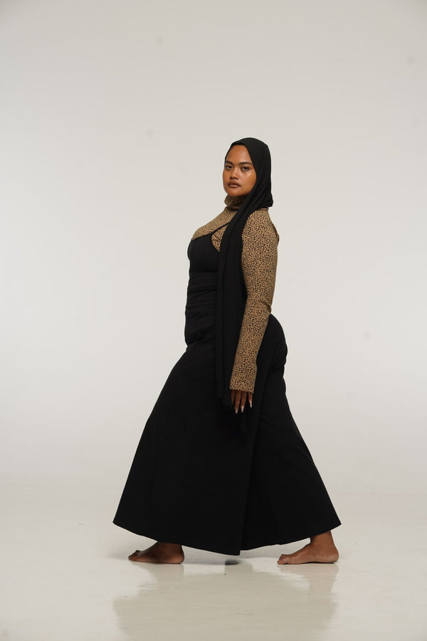 Asri Wide Leg Jumpsuit in Black with pockets - Manners London