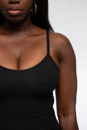 Asri Wide Leg Jumpsuit in Black with pockets - Manners London