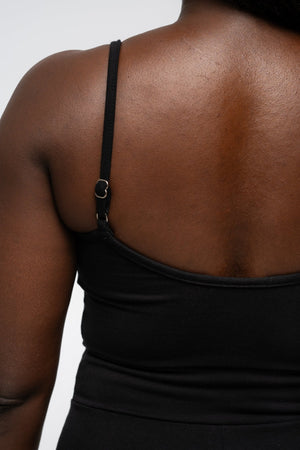 Asri Wide Leg Jumpsuit in Black with pockets - Manners London