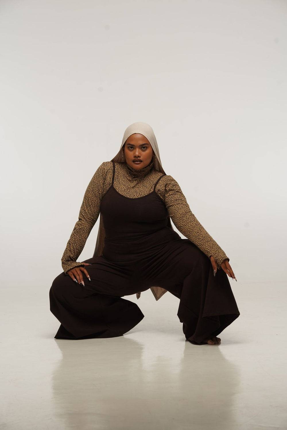 Asri Wide Leg Jumpsuit Petite in Cafe with pockets - Manners London