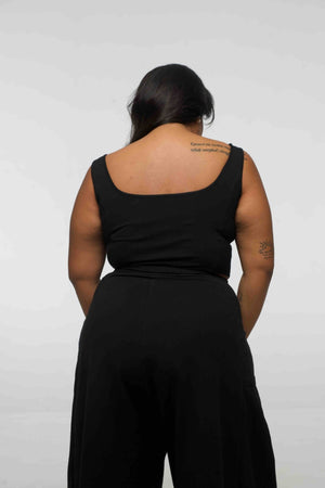 Asri Wide leg Trousers in Black - Manners London