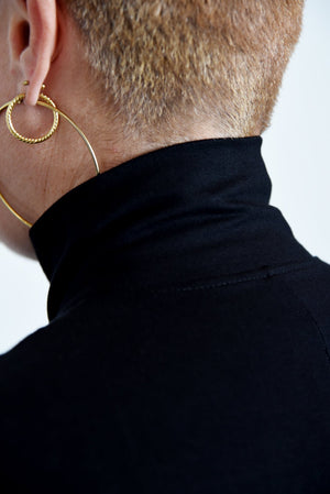 Asri Zip Dress Midi Long Sleeve in Black LIMITED EDITION! - Manners London