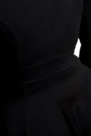 Asri Zip Dress Midi Long Sleeve in Black LIMITED EDITION! - Manners London