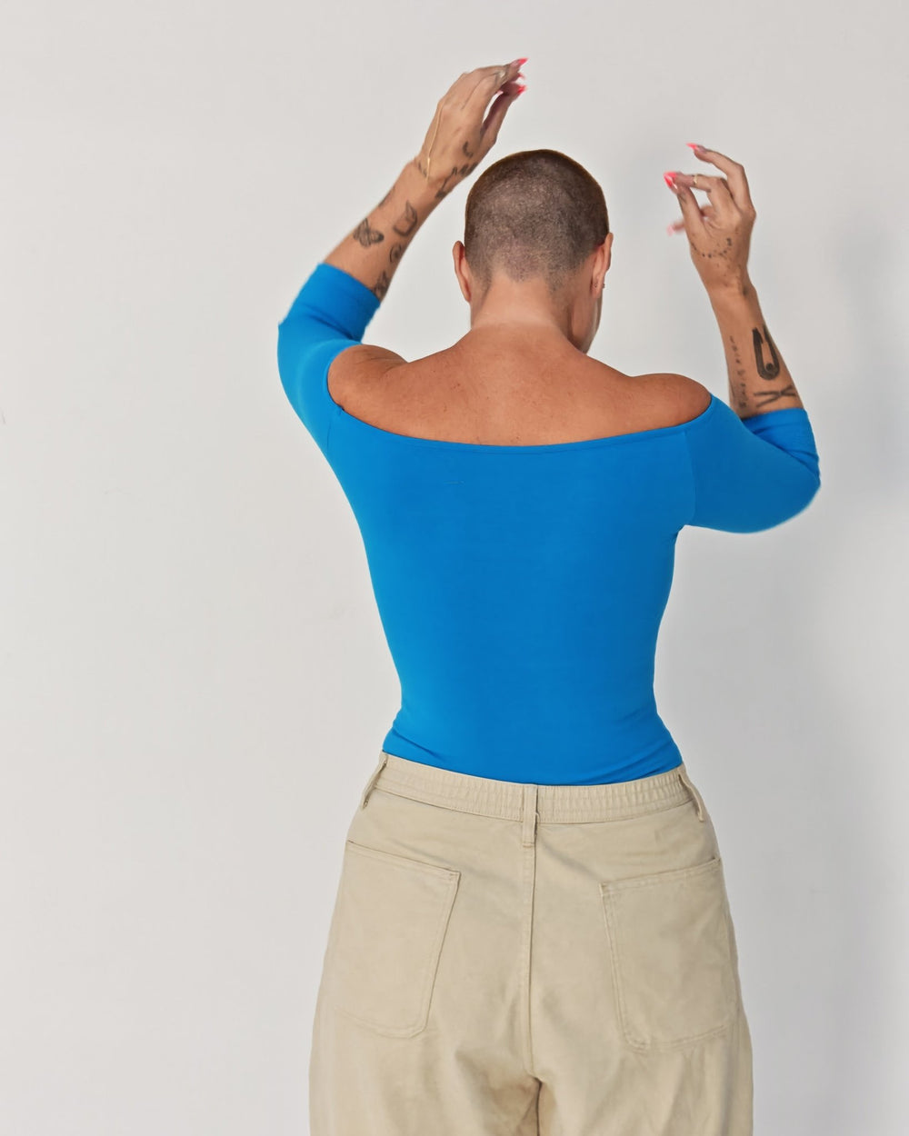 Bardot Full Length Top in Mediterranean Blue - Manners London