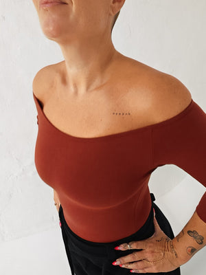 Bardot Full Length Top in Paprika - Manners London