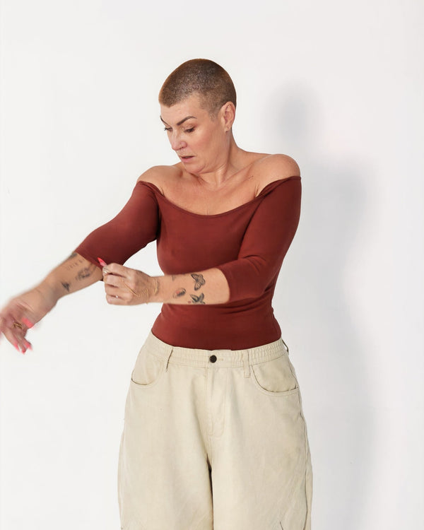 Bardot Full Length Top in Paprika - Manners London