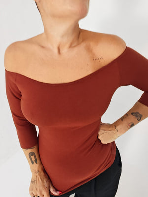 Bardot Full Length Top in Paprika - Manners London