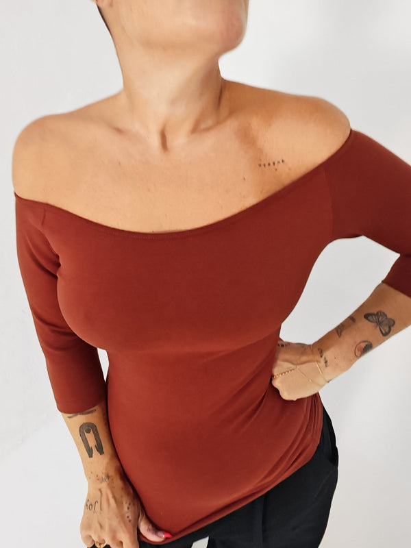 Bardot Full Length Top in Paprika - Manners London