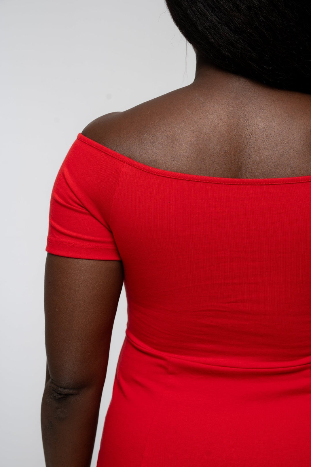 Bardot Mini A - Line Dress short sleeve in Pomegranate Red - Manners London