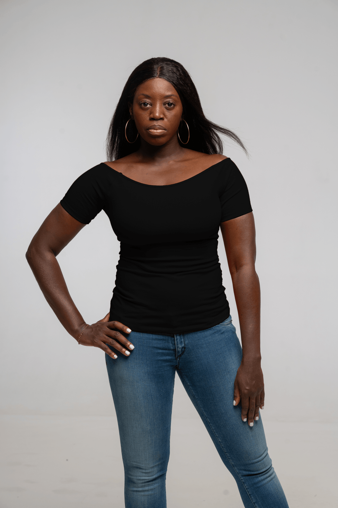 Bardot Short Sleeve Full Length Top in Black - Manners London