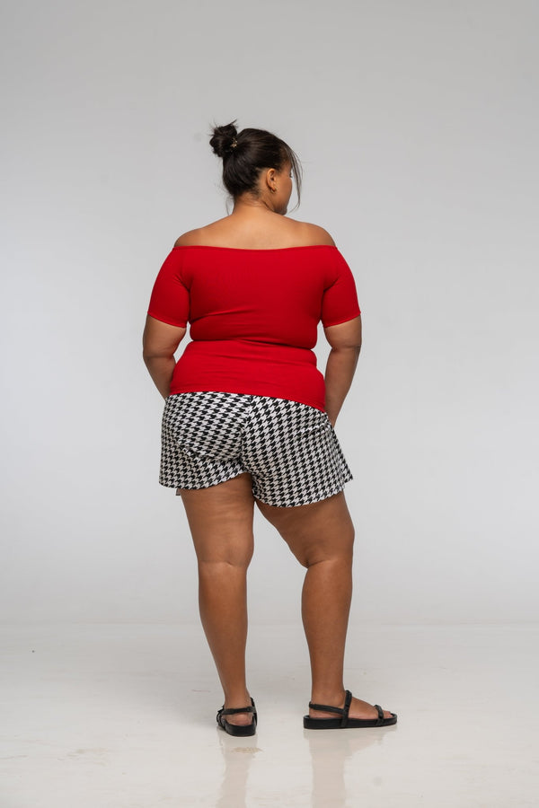 Bardot Short Sleeve Full Length Top in Pomegranate Red - Manners London