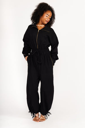 Boiler Suit Petite in Black - Manners London