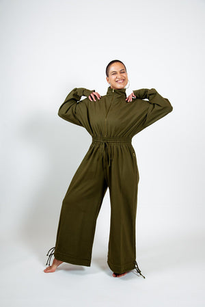 Boiler Suit Petite in Khaki Green - Manners London