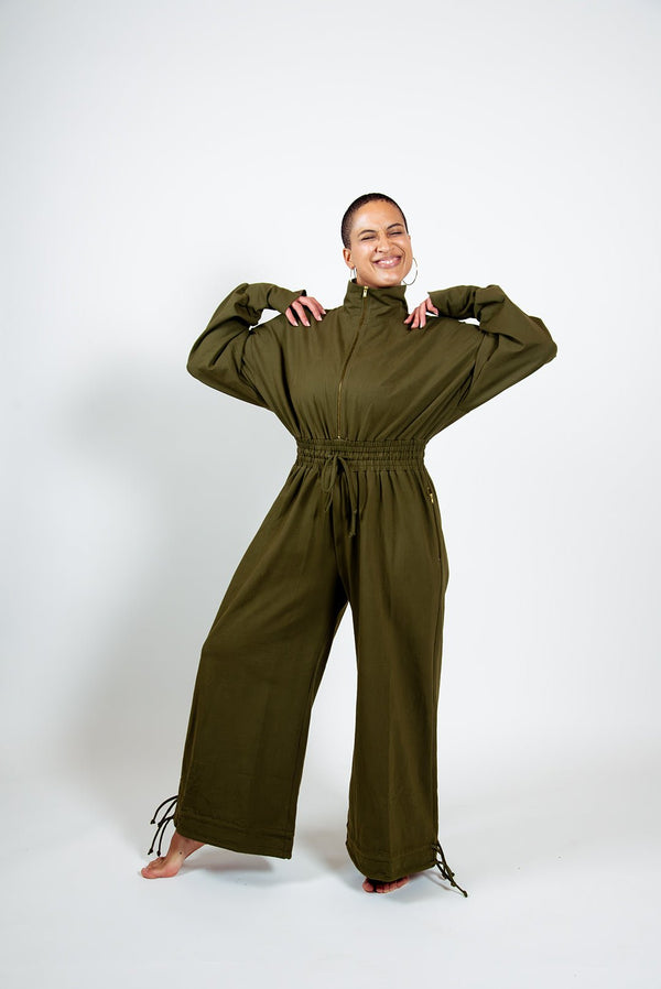 Boiler Suit Petite in Khaki Green - Manners London