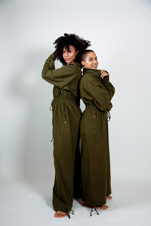 Boiler Suit Petite in Khaki Green - Manners London