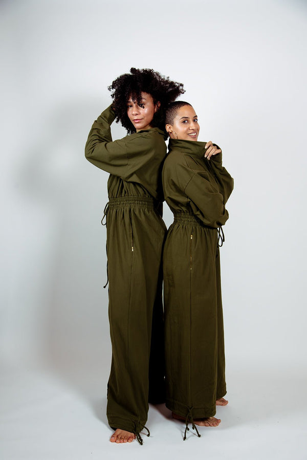 Boiler Suit Petite in Khaki Green - Manners London