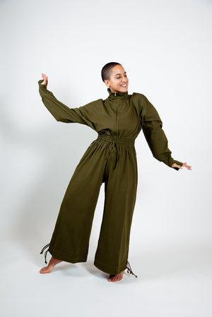 Boiler Suit Petite in Khaki Green - Manners London