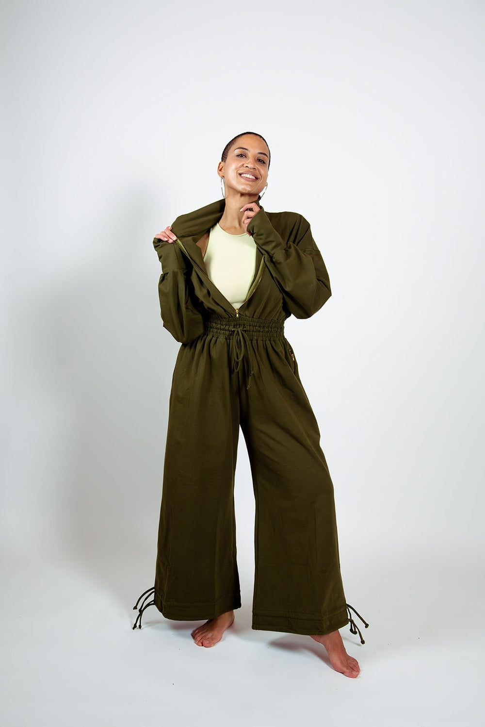 Boiler Suit Petite in Khaki Green - Manners London