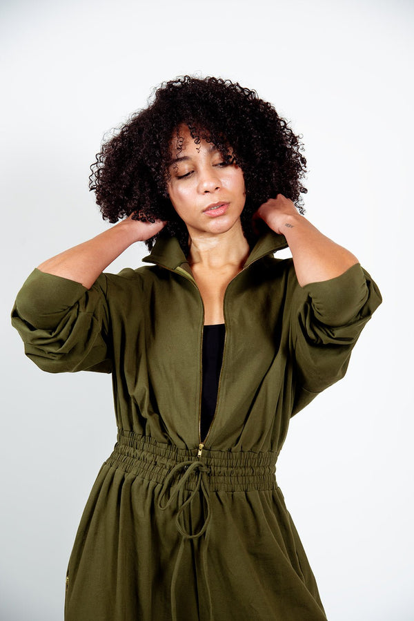 Boiler Suit Petite in Khaki Green - Manners London