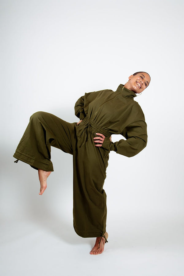 Boiler Suit Petite in Khaki Green - Manners London