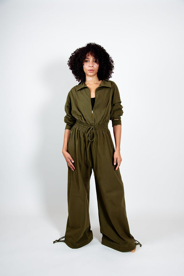 Boiler Suit Regular in Khaki Green - Manners London