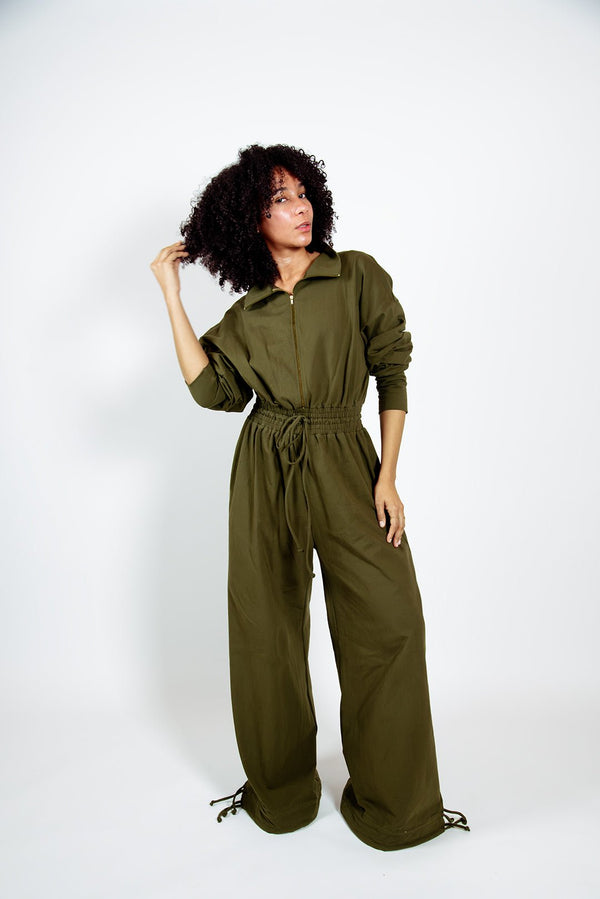 Boiler Suit Regular in Khaki Green - Manners London