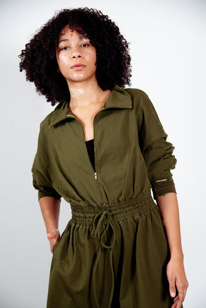 Boiler Suit Regular in Khaki Green - Manners London
