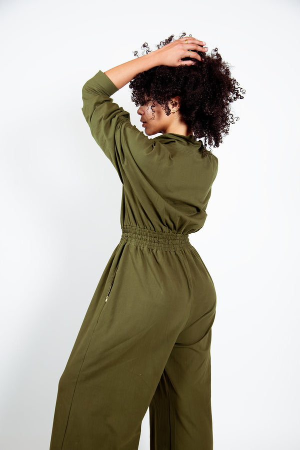 Boiler Suit Regular in Khaki Green - Manners London