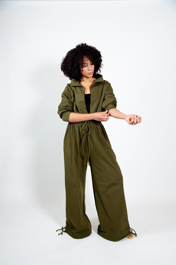 Boiler Suit Regular in Khaki Green - Manners London