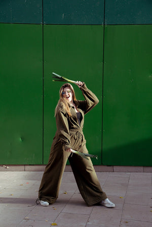 Boiler Suit Regular in Khaki Green - Manners London