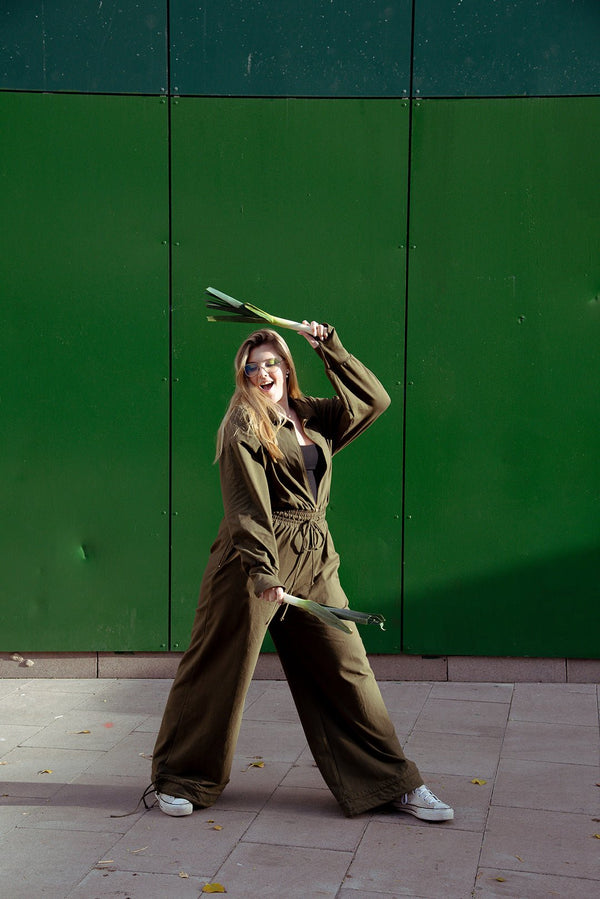 Boiler Suit Regular in Khaki Green - Manners London