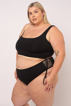 Cheeky Reversible High Waist In Peach Nights - Manners London