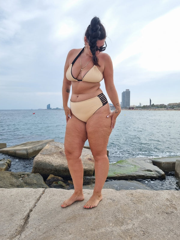 Cheeky Reversible High Waist In Peach Nights - Manners London