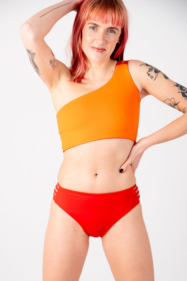Cheeky Reversible High Waist Petite In All The Fire - Manners London