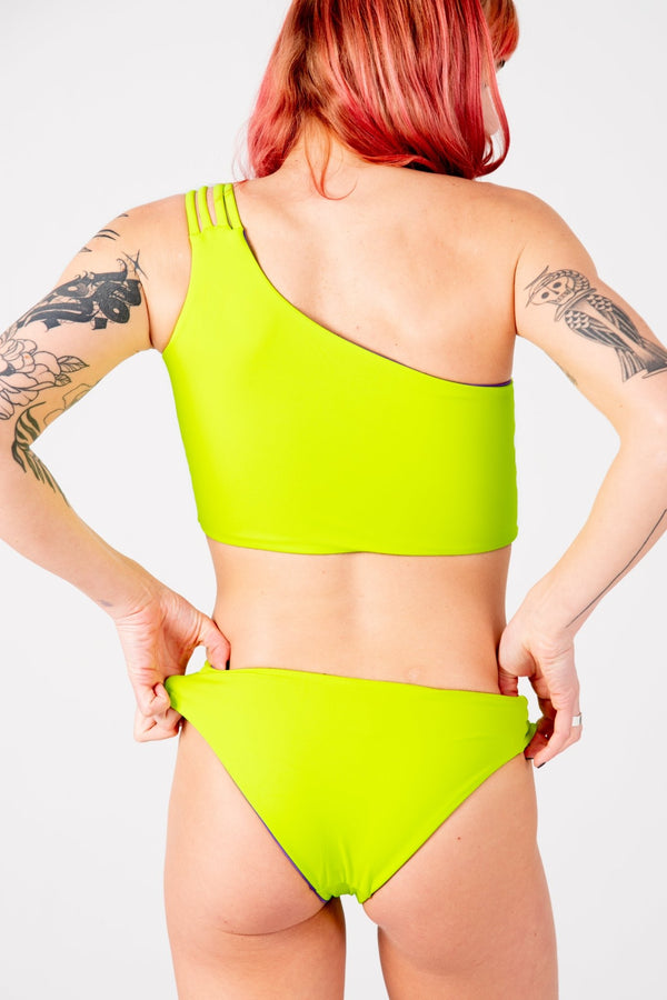 Cheeky Reversible High Waist Petite In Grape and Apple Sours - Manners London