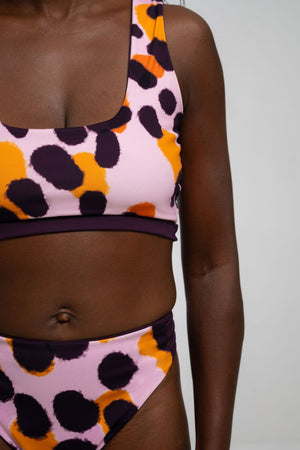 Cheeky Reversible High Waist Petite In Spicy Leopard Print and Deep Plum - Manners London