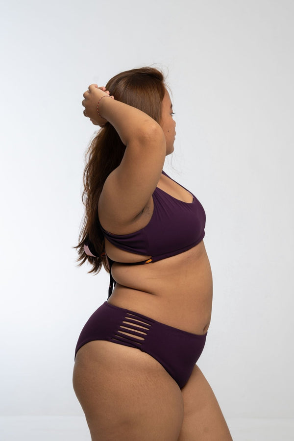 Cheeky Reversible High Waist Petite In Spicy Leopard Print and Deep Plum - Manners London