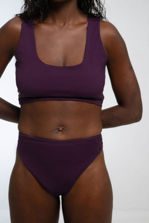 Cheeky Reversible High Waist Petite In Spicy Leopard Print and Deep Plum - Manners London