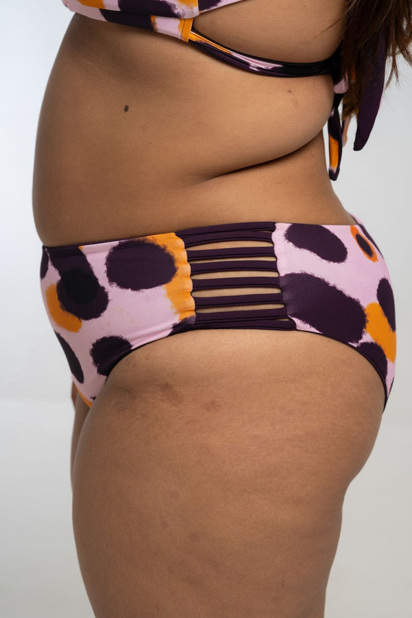 Cheeky Reversible High Waist Petite In Spicy Leopard Print and Deep Plum - Manners London