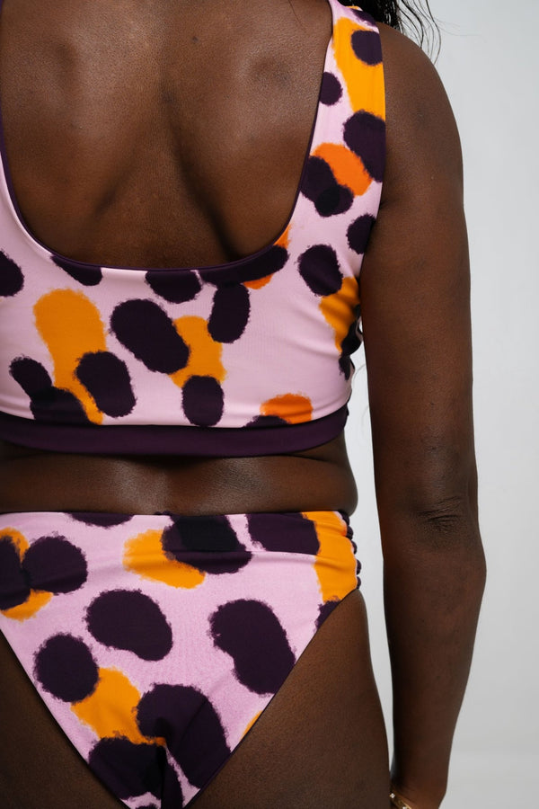 Cheeky Reversible High Waist Petite In Spicy Leopard Print and Deep Plum - Manners London