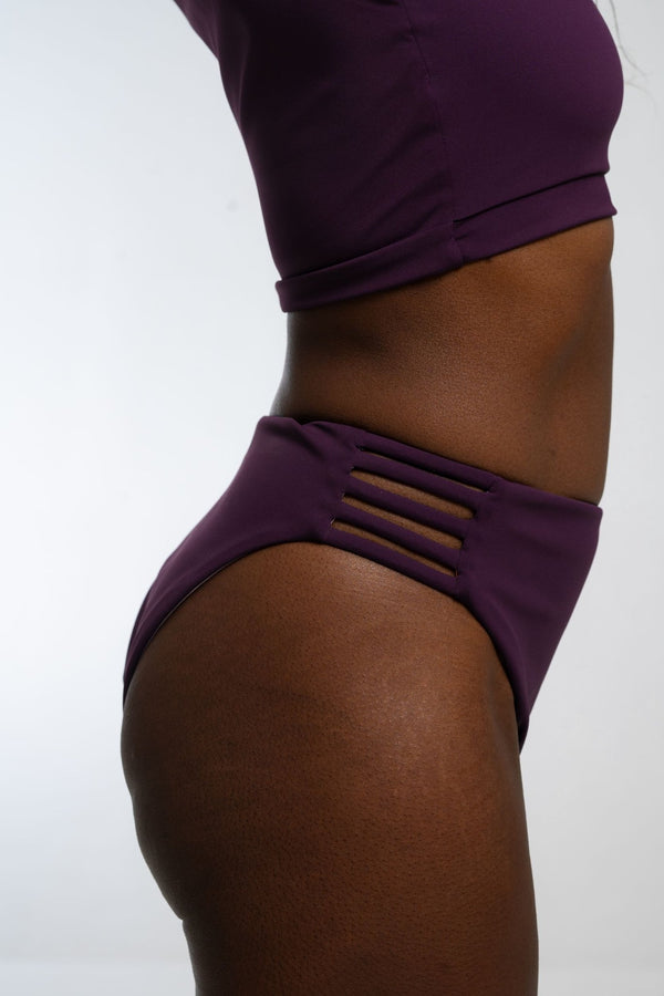 Cheeky Reversible High Waist Petite In Spicy Leopard Print and Deep Plum - Manners London