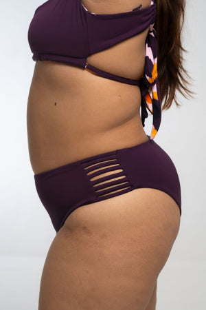 Cheeky Reversible High Waist Petite In Spicy Leopard Print and Deep Plum - Manners London