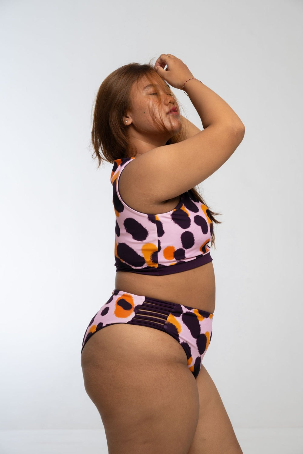 Cheeky Reversible High Waist Petite In Spicy Leopard Print and Deep Plum - Manners London