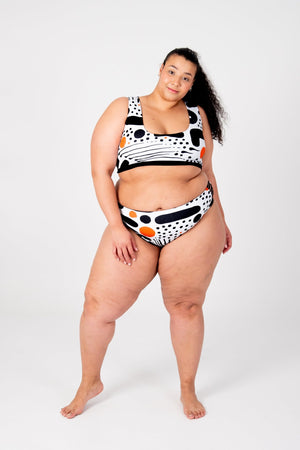 Cheeky Reversible High Waist Regular In Cuppa Print and Black - Manners London