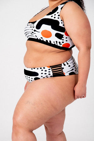 Cheeky Reversible High Waist Regular In Cuppa Print and Black - Manners London