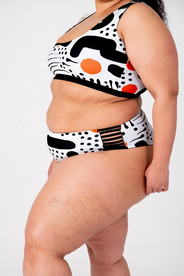 Cheeky Reversible High Waist Regular In Cuppa Print and Black - Manners London