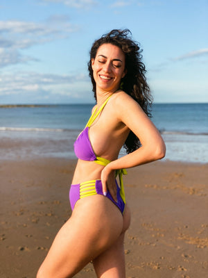 Cheeky Reversible High Waist Regular In Grape and Apple Sours - Manners London